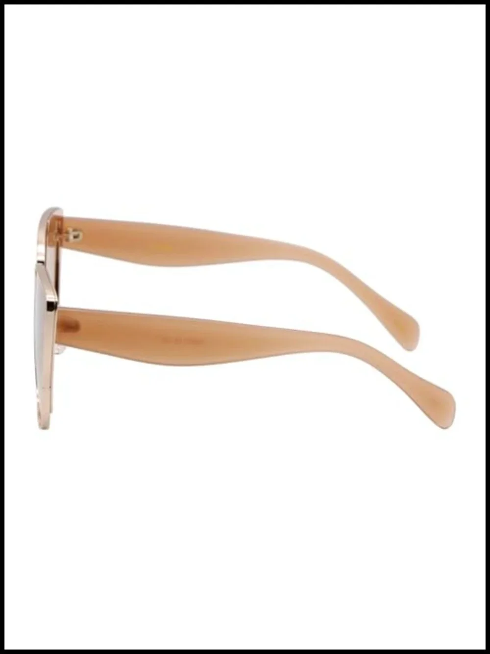 Oversized Cat-Eye Sunglasses Metal Square Frame UV400 Protection